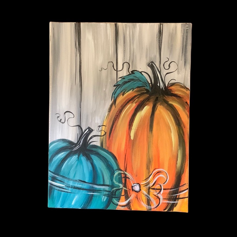 SALE!!! Pumpkin patch original painting handmade.  3